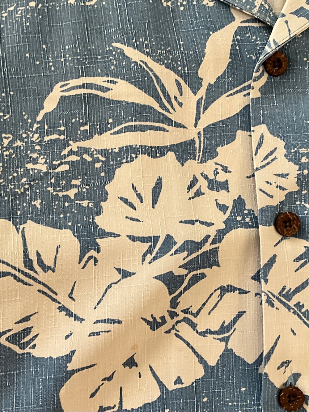 Blue Floral Hawaiian Silk Camp Shirt - Picture 3 of 3